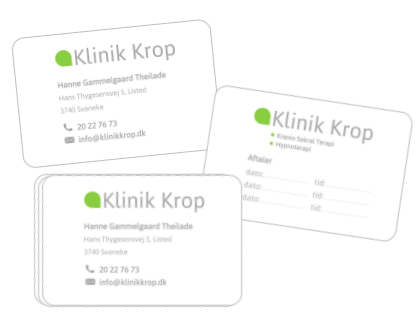 Logo design og visitkort layout, Klinik Krop