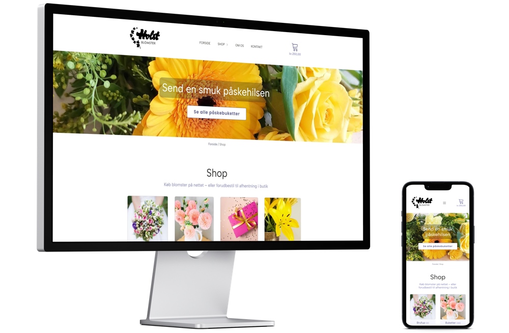 Webdesign til Holst Blomsters WooCommerce shop